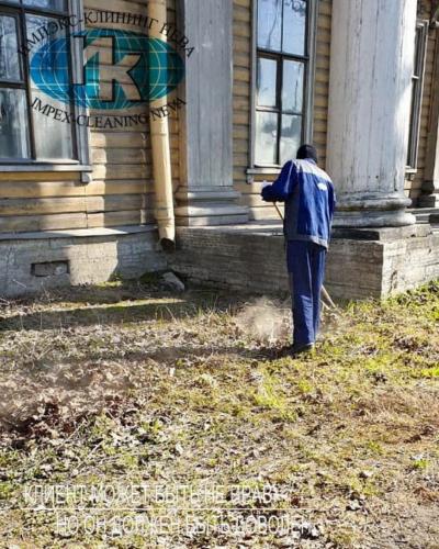 Уборка листвы с территории