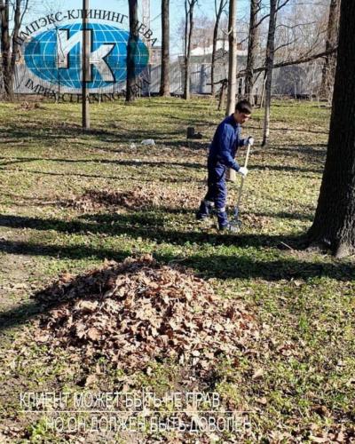 Уборка листьев с территории