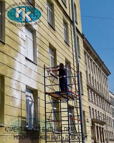 Очистка фасада от краски