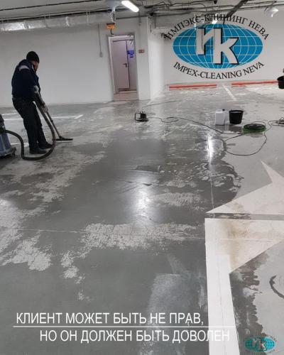 Уборка крытого паркинга после ремонта