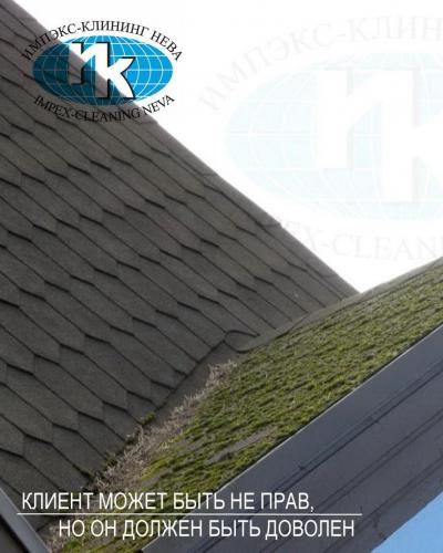 Кровля до и после очистки