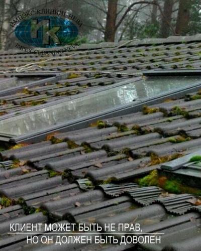 Мойка металлочерепицы альпинистами